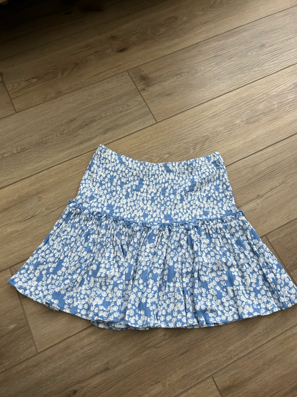 American Threads Frida Blue Floral Mini Skirt, Size M